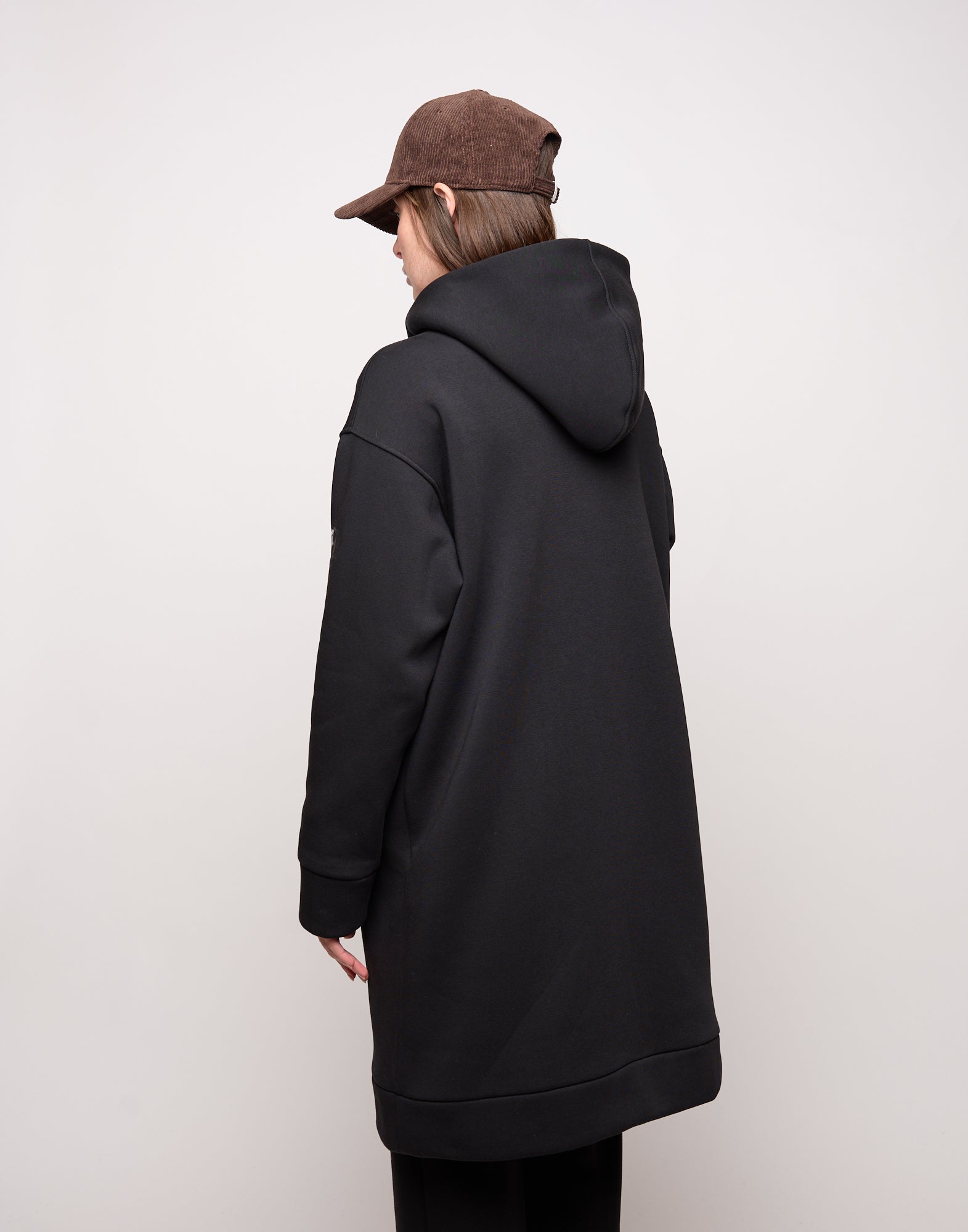 DOUUOD Cappottino in Felpa con Cappuccio e Zip Nero