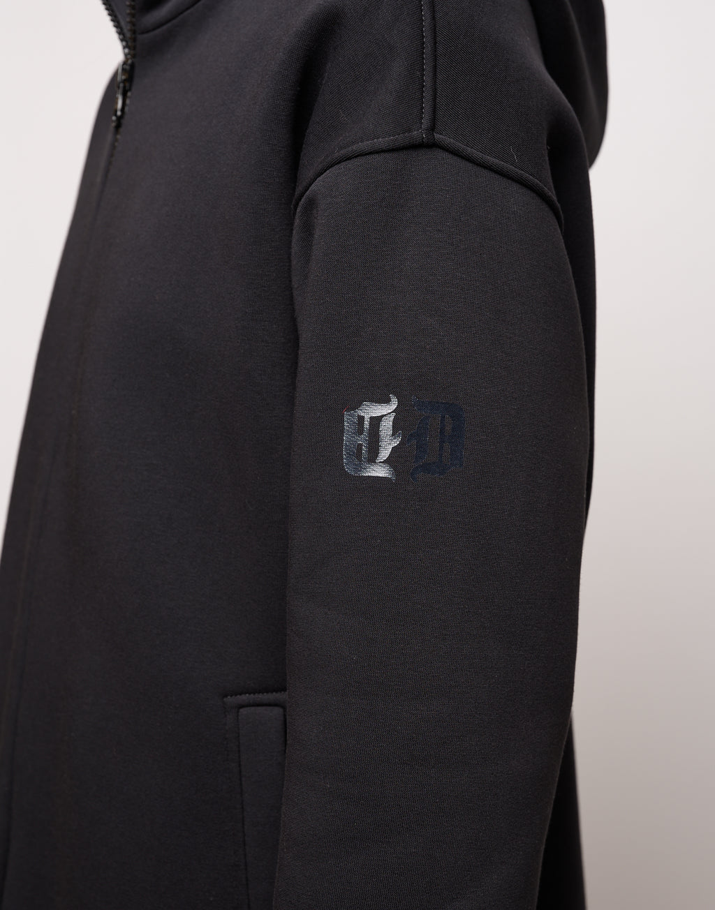 DOUUOD Cappottino in Felpa con Cappuccio e Zip Nero