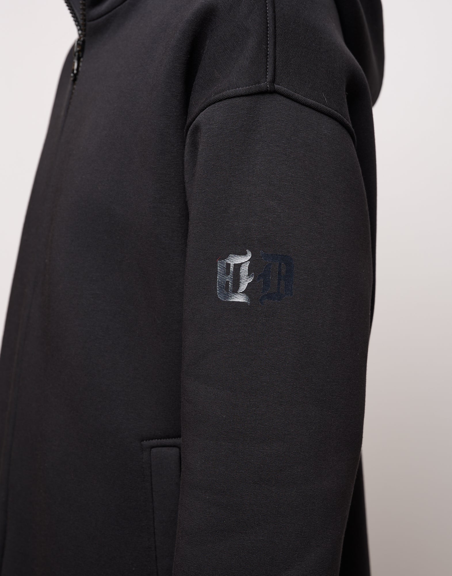 DOUUOD Cappottino in Felpa con Cappuccio e Zip Nero