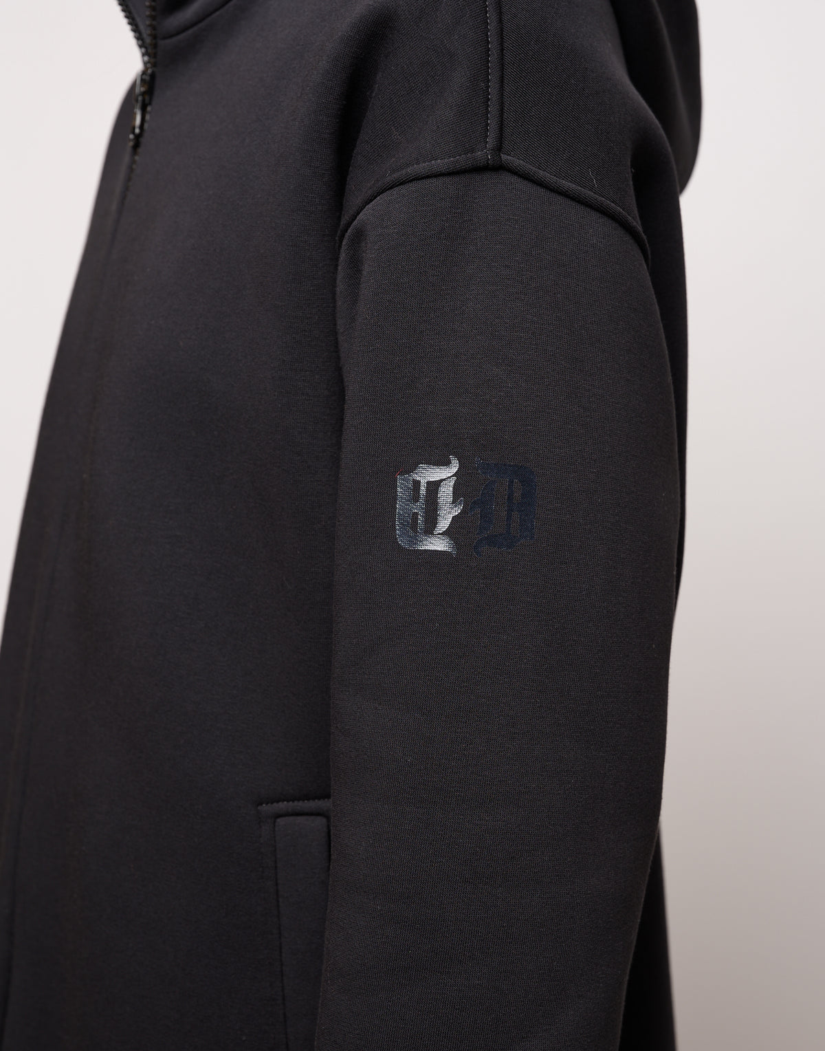DOUUOD Cappottino in Felpa con Cappuccio e Zip Nero