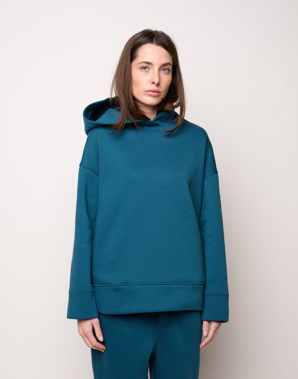 DOUUOD Felpa con Cappuccio e Tasche con Zip Tied Blue