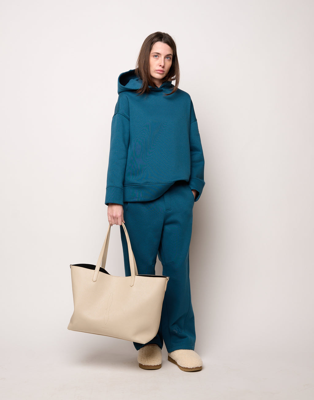 DOUUOD Felpa con Cappuccio e Tasche con Zip Tied Blue
