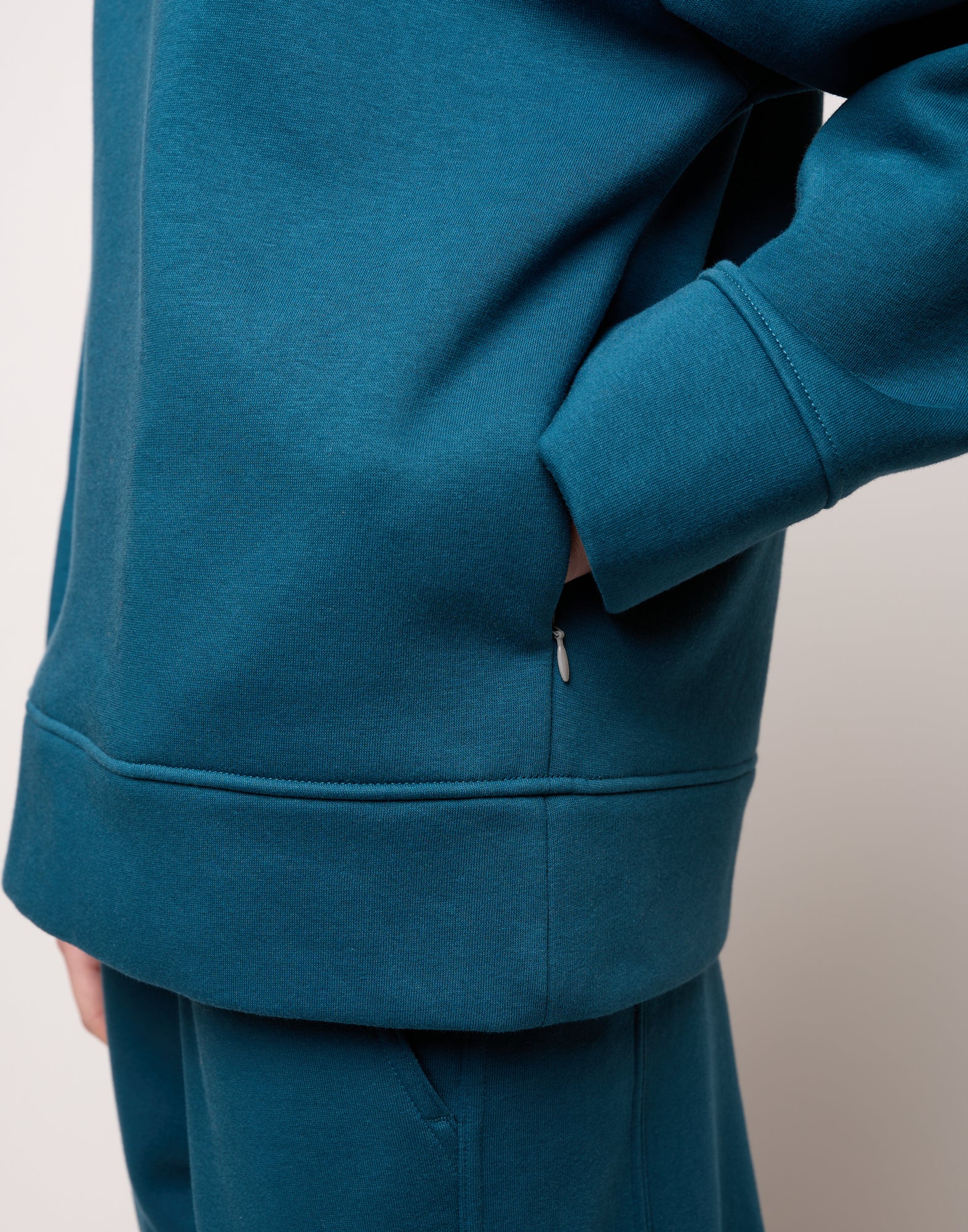 DOUUOD Felpa con Cappuccio e Tasche con Zip Tied Blue