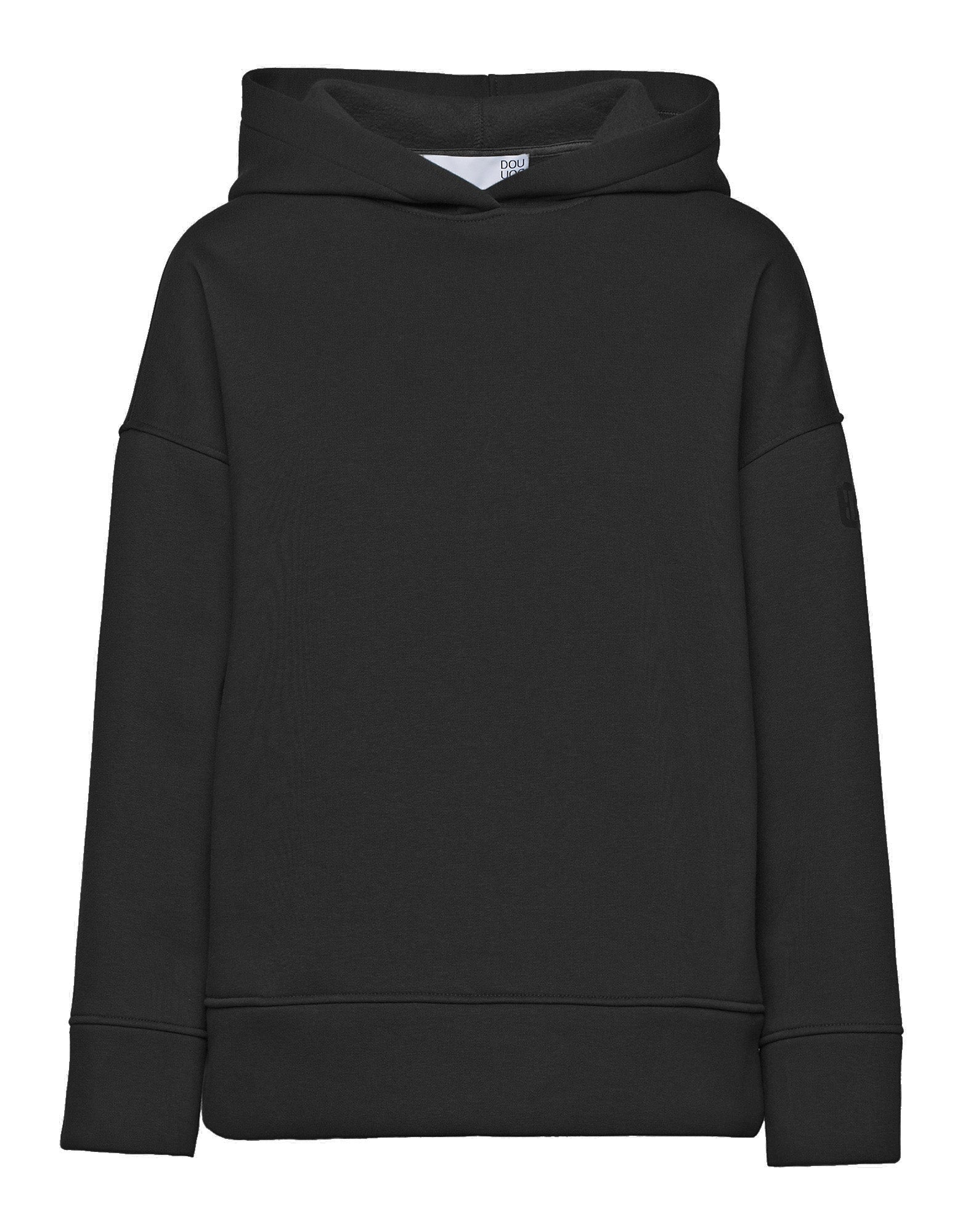 DOUUOD Felpa con Cappuccio e Tasche con Zip Nera