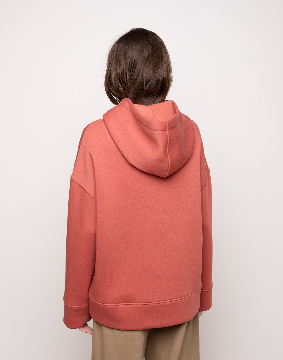 DOUUOD Felpa con Cappuccio e Patch Ricamata Rust