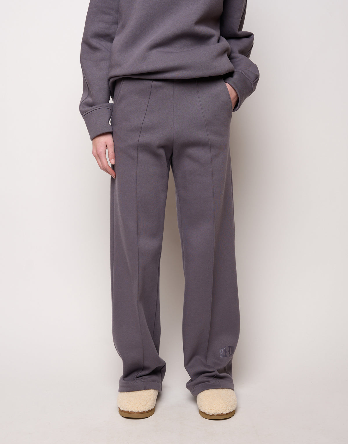 DOUUOD Pantalone Flare in Felpa Soft con Tasche alla Francese Grigio