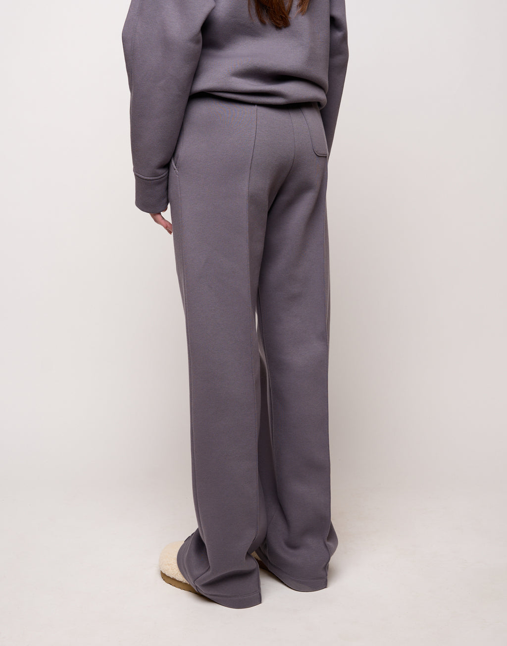 DOUUOD Pantalone Flare in Felpa Soft con Tasche alla Francese Grigio