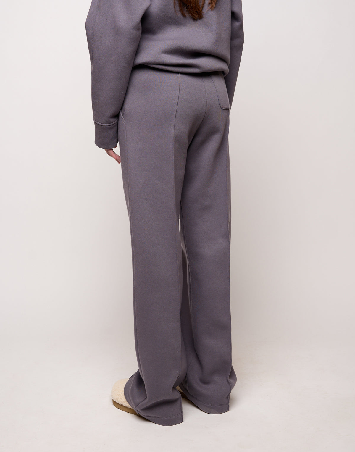 DOUUOD Pantalone Flare in Felpa Soft con Tasche alla Francese Grigio