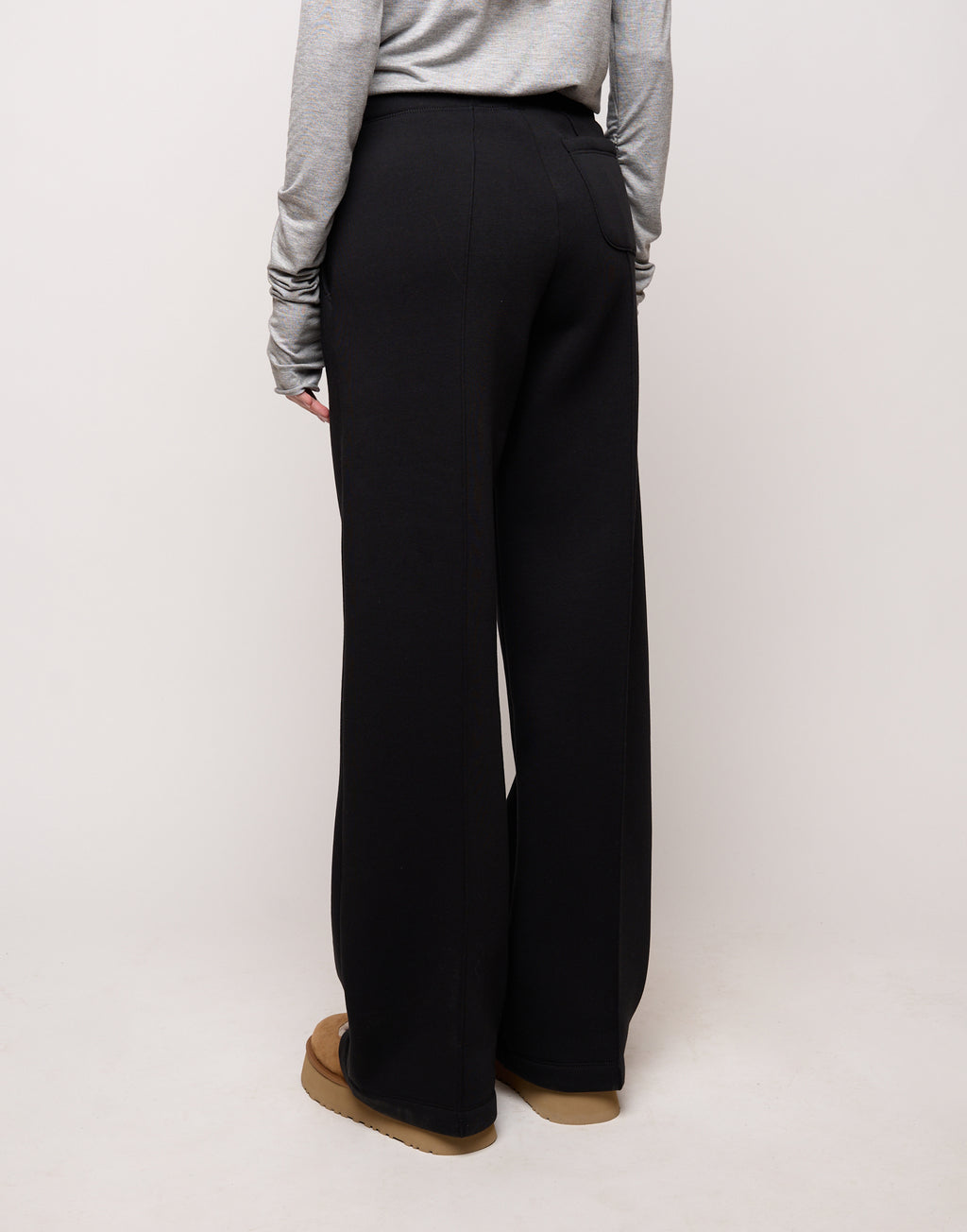 DOUUOD Pantalone Flare in Felpa Soft con Tasche alla Francese Nero