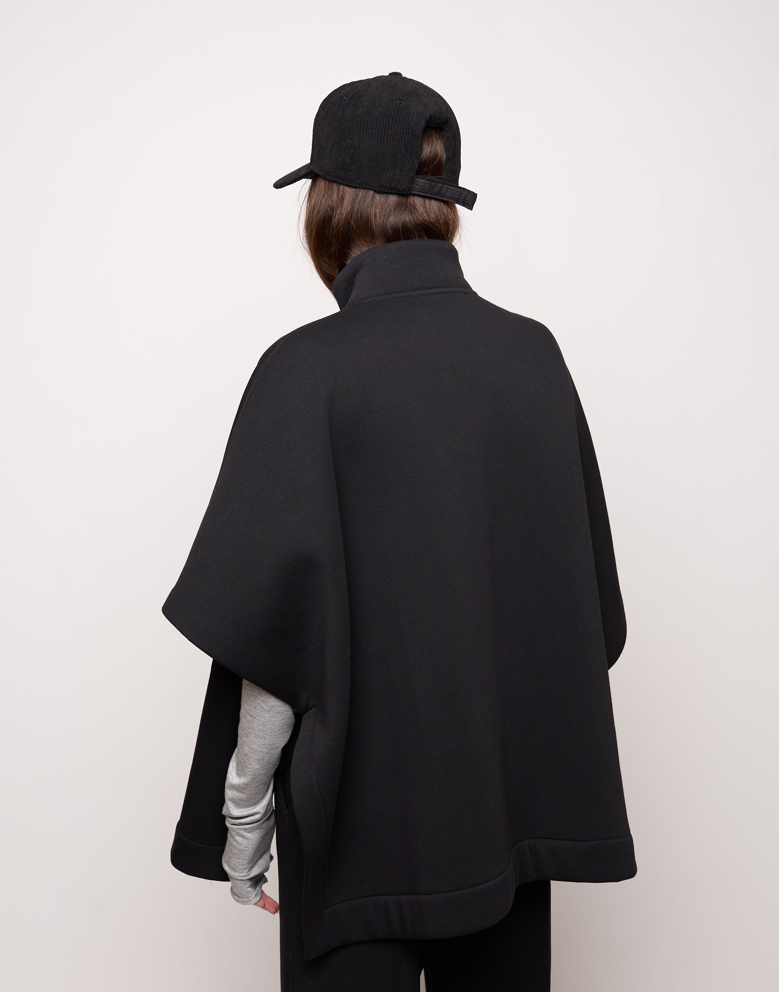 DOUUOD Cappa in Felpa Soft con Zip e Patch Nera