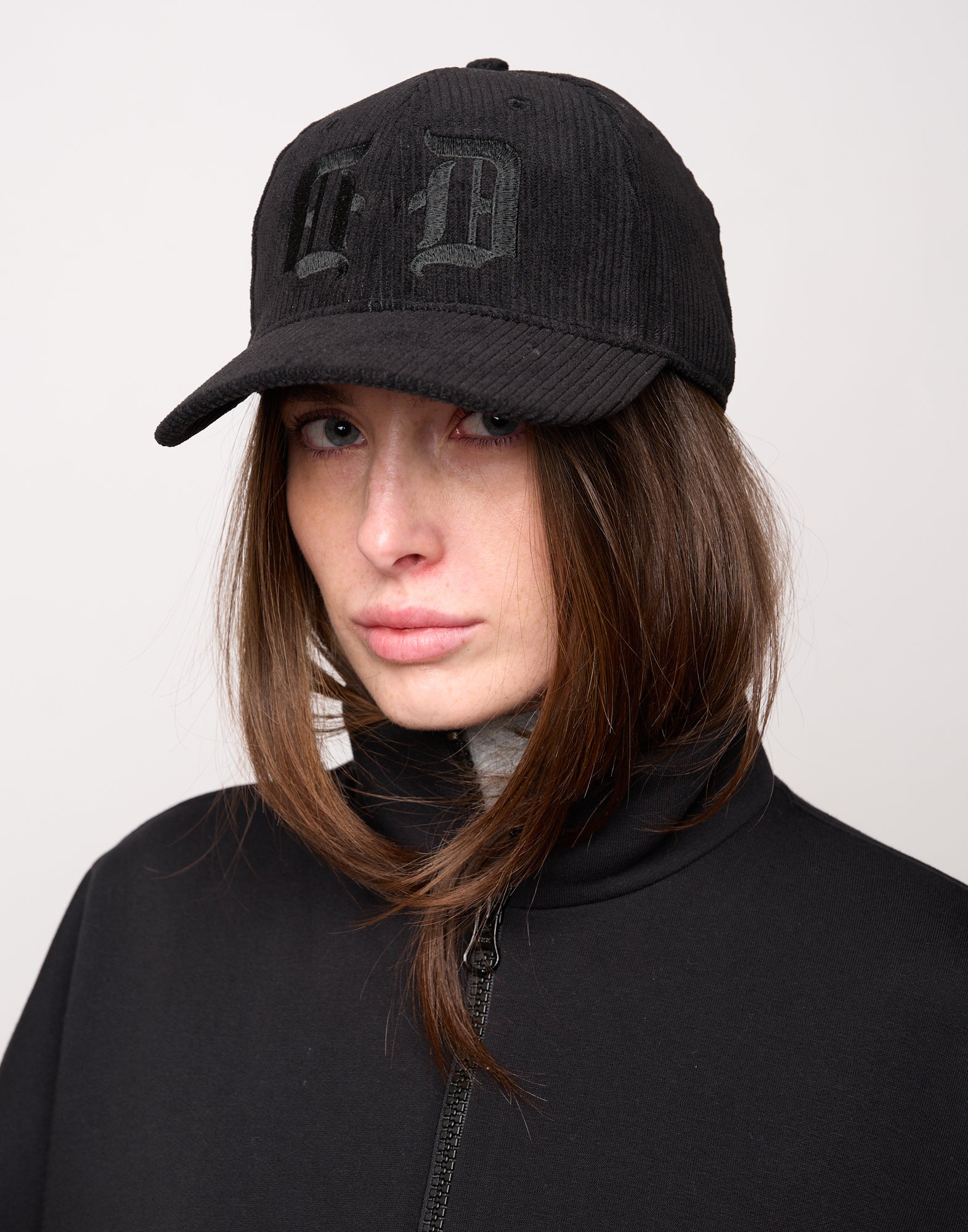 DOUUOD Cappa in Felpa Soft con Zip e Patch Nera