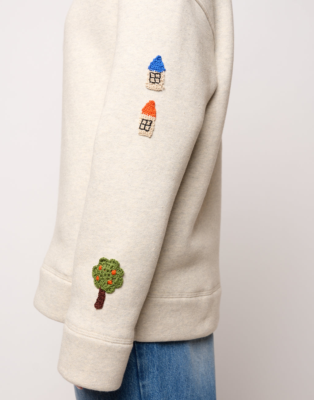 DOUUOD Felpa Genderless con Patch all’Uncinetto