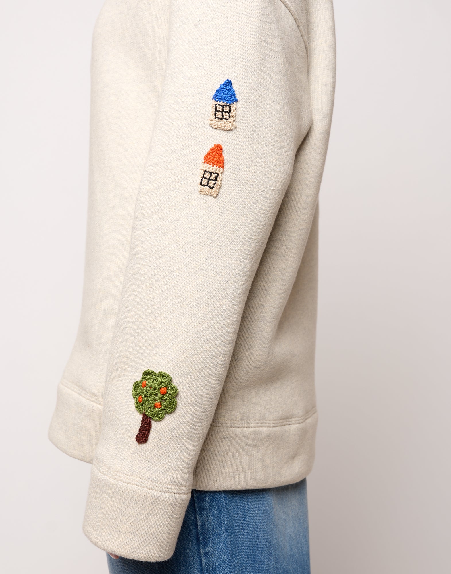 DOUUOD Felpa Genderless con Patch all’Uncinetto