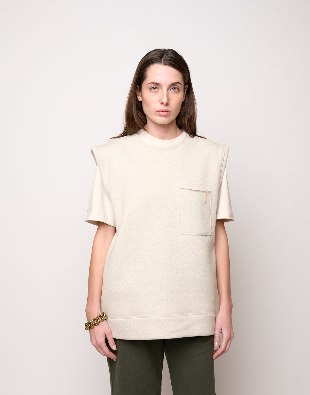DOUUOD Gilet Genderless in Felpa con Taschino