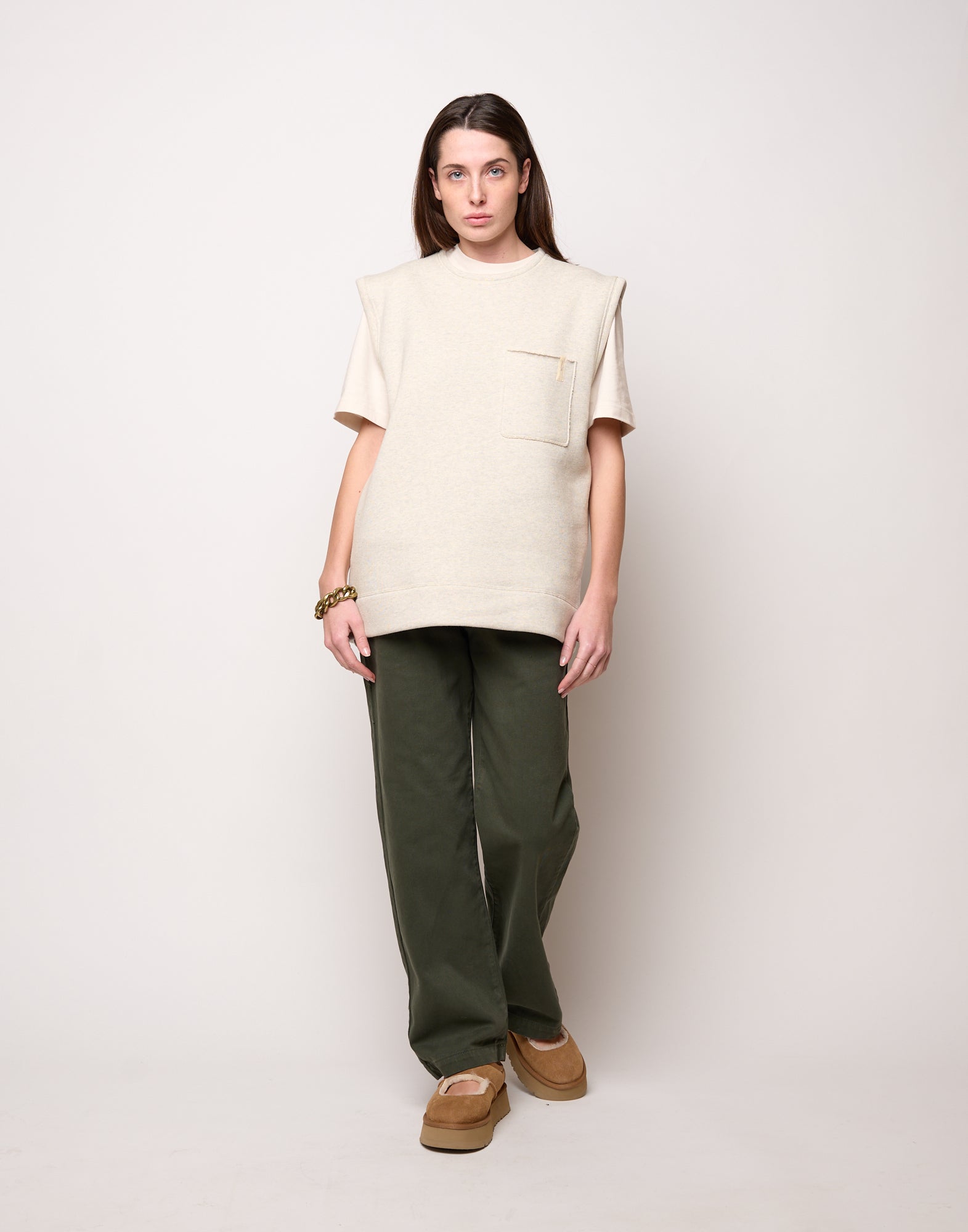 DOUUOD Gilet Genderless in Felpa con Taschino