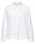 DOUUOD Camicia a Polo con Linea ad A Bianca