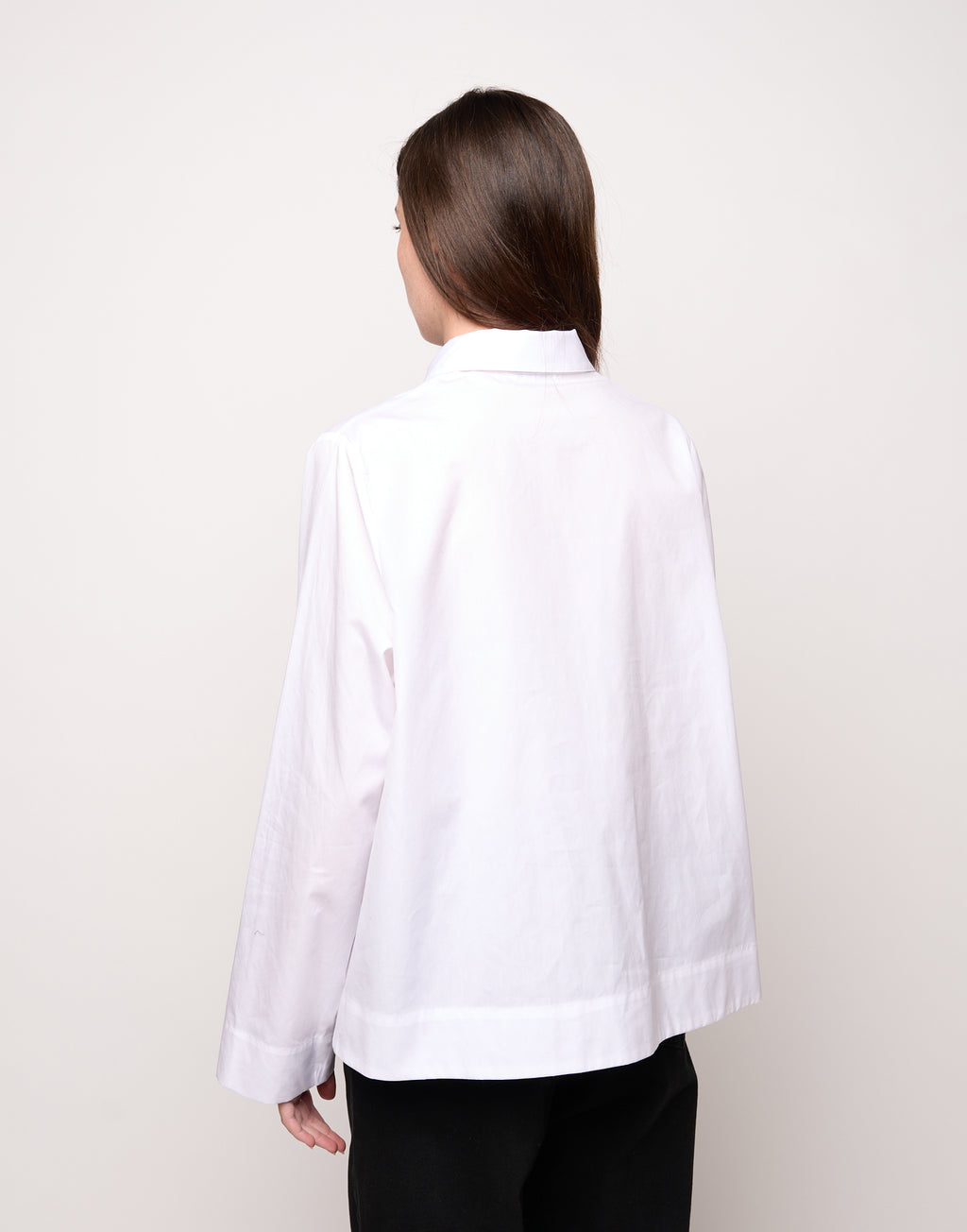 DOUUOD Camicia a Polo con Linea ad A Bianca