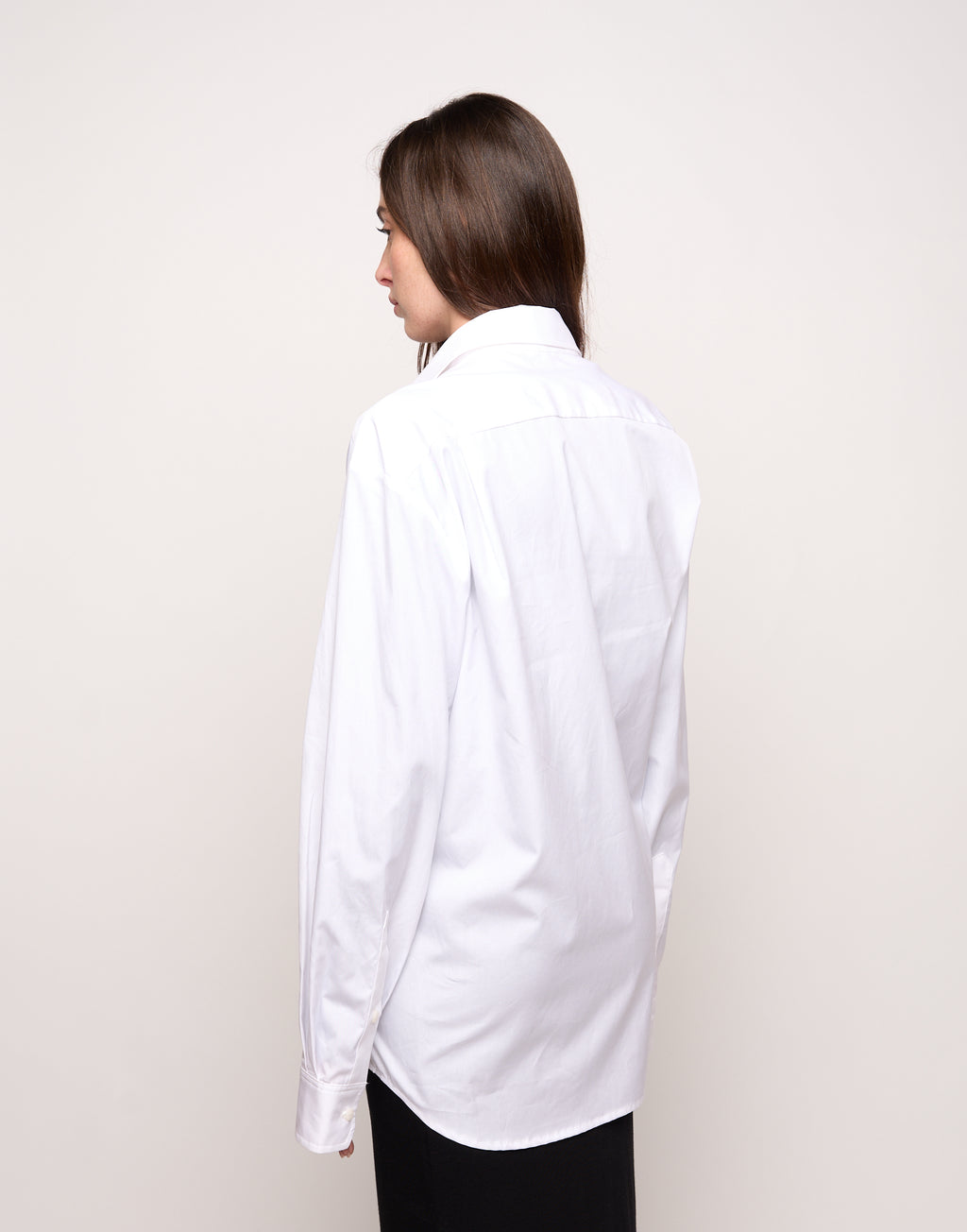 DOUUOD Camicia Genderless con Ricamo e Bottone Laterale Bianca