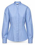 DOUUOD Camicia in Popeline di Cotone a Righe Bianco/Azzurro