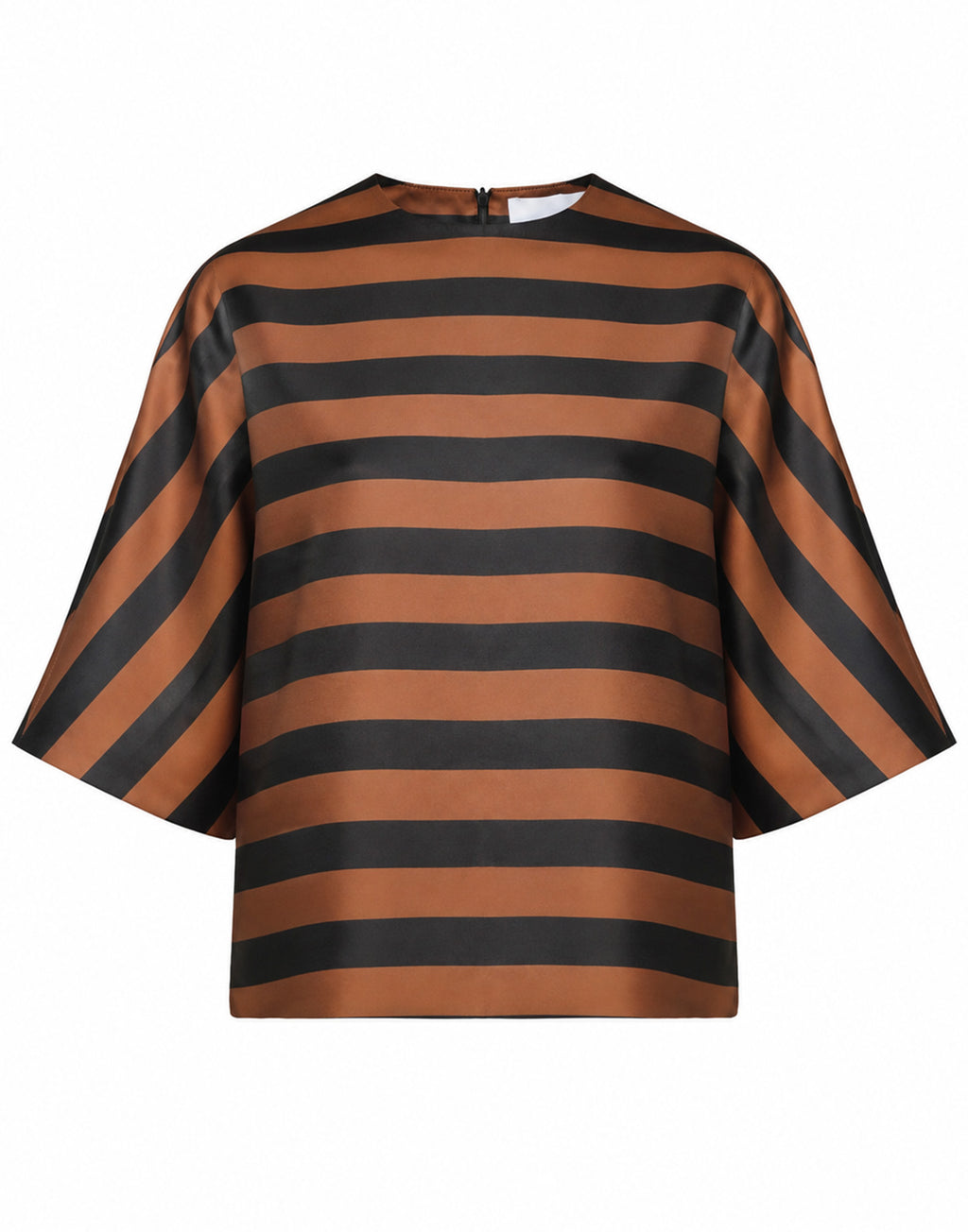 DOUUOD Blusa Kimono in Duchesse Nero/Whisky
