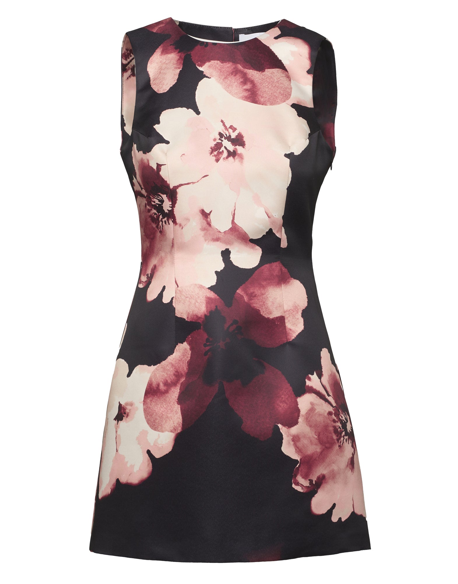 DOUUOD Mini Abito Aderente con Schiena Nuda e Fiocco in Duchesse Floreale