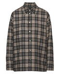 DOUUOD Giacca Camicia Genderless in Flanella Doppiata Pomice/Fumo Londra