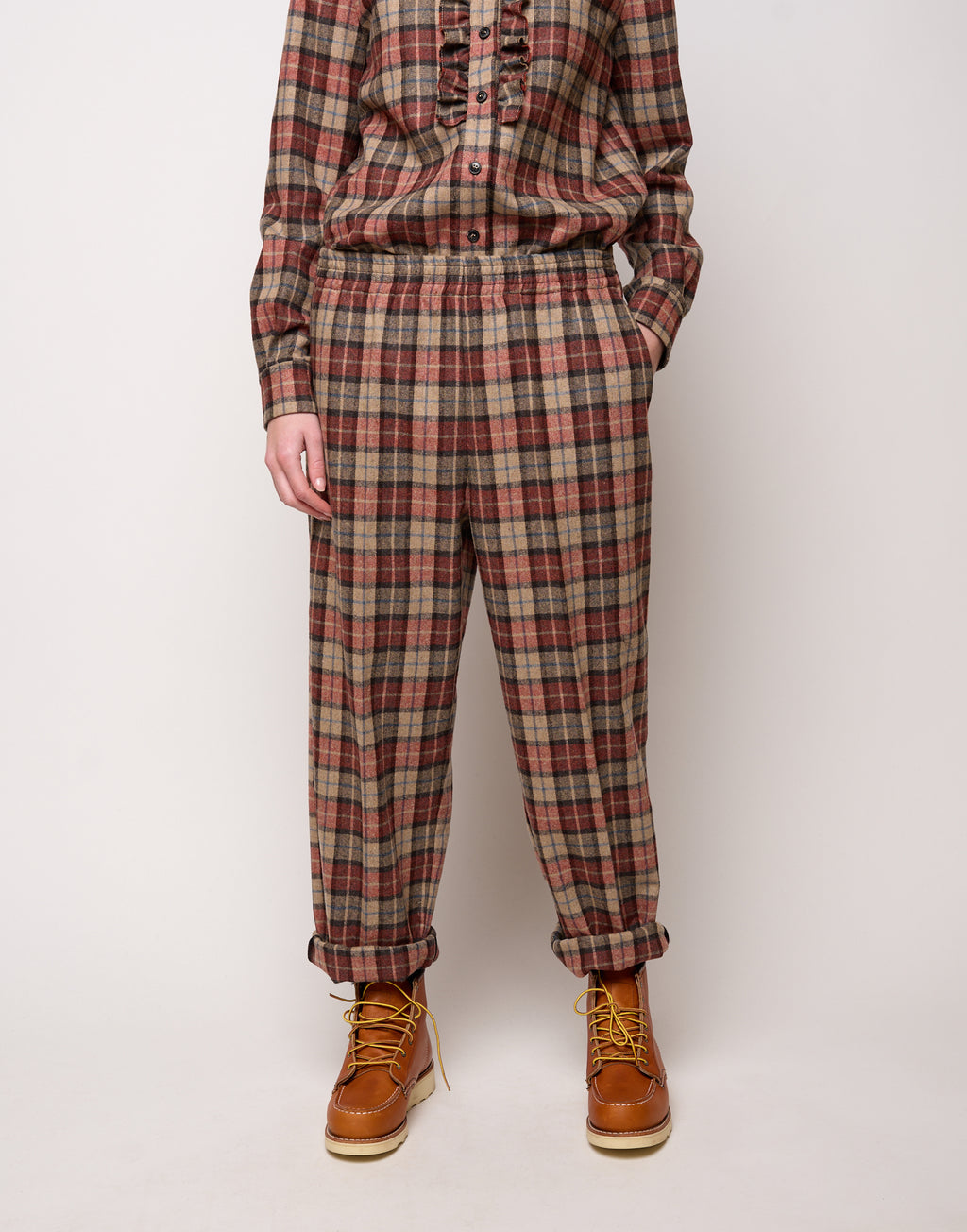 DOUUOD Pantalone Japan Genderless con Elastico in Vita Rust