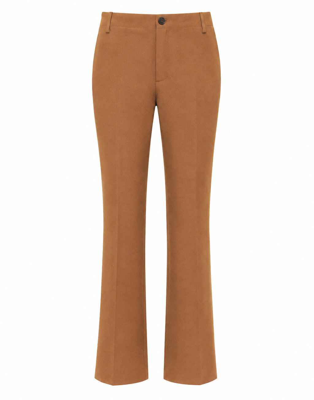 DOUUOD Pantalone Flair in Doppio Crepe Stretch Cannella
