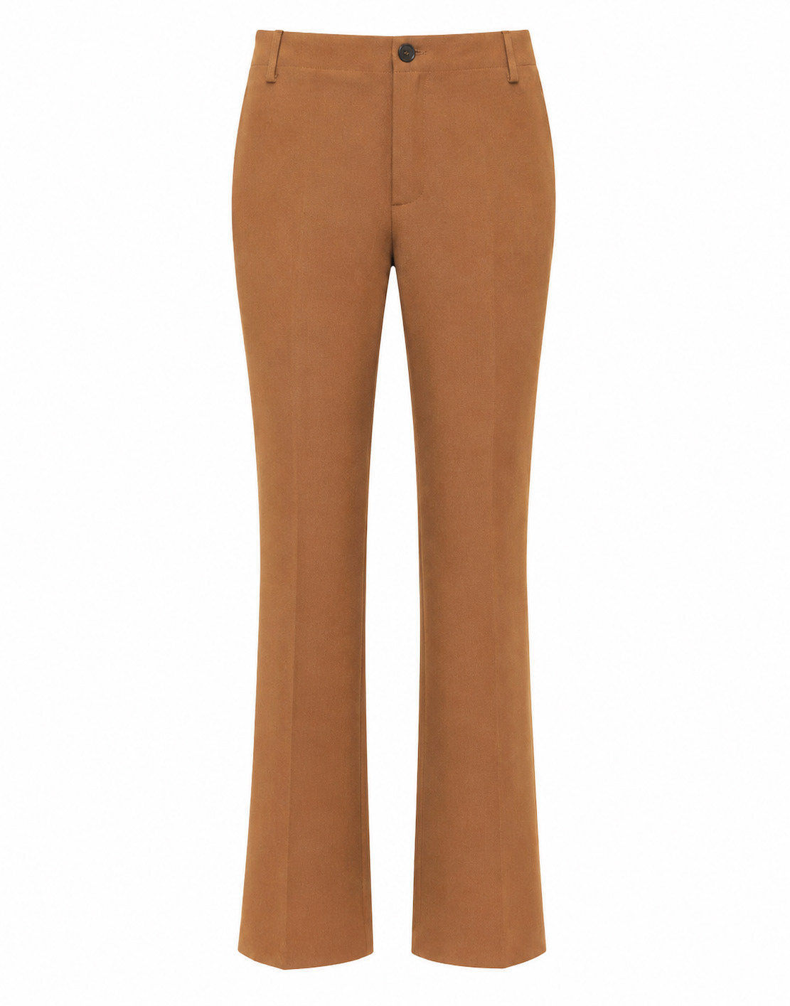 DOUUOD Pantalone Flair in Doppio Crepe Stretch Cannella
