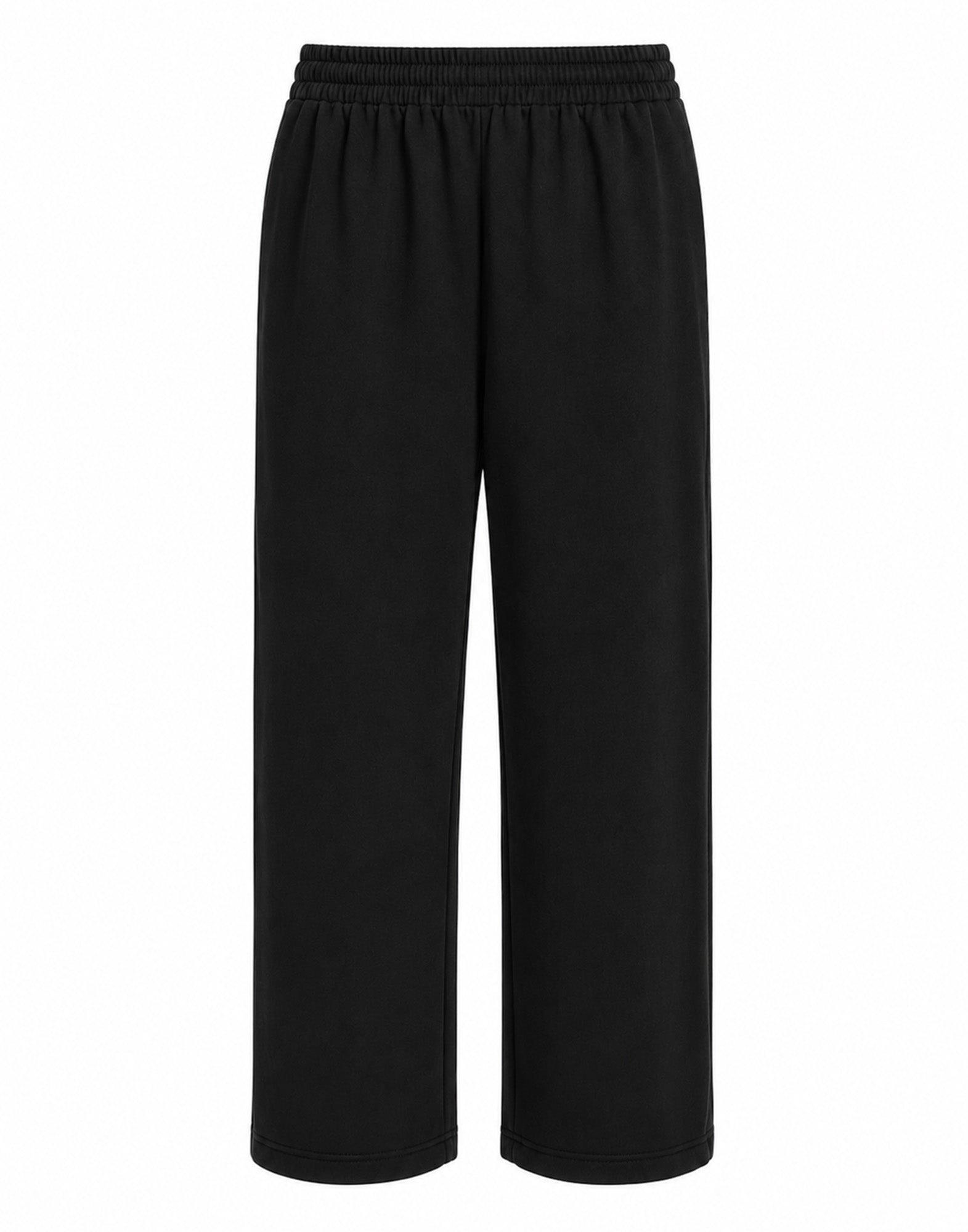DOUUOD Pantalone con Elastico In Vita in Doppio Crepe Stretch Nero