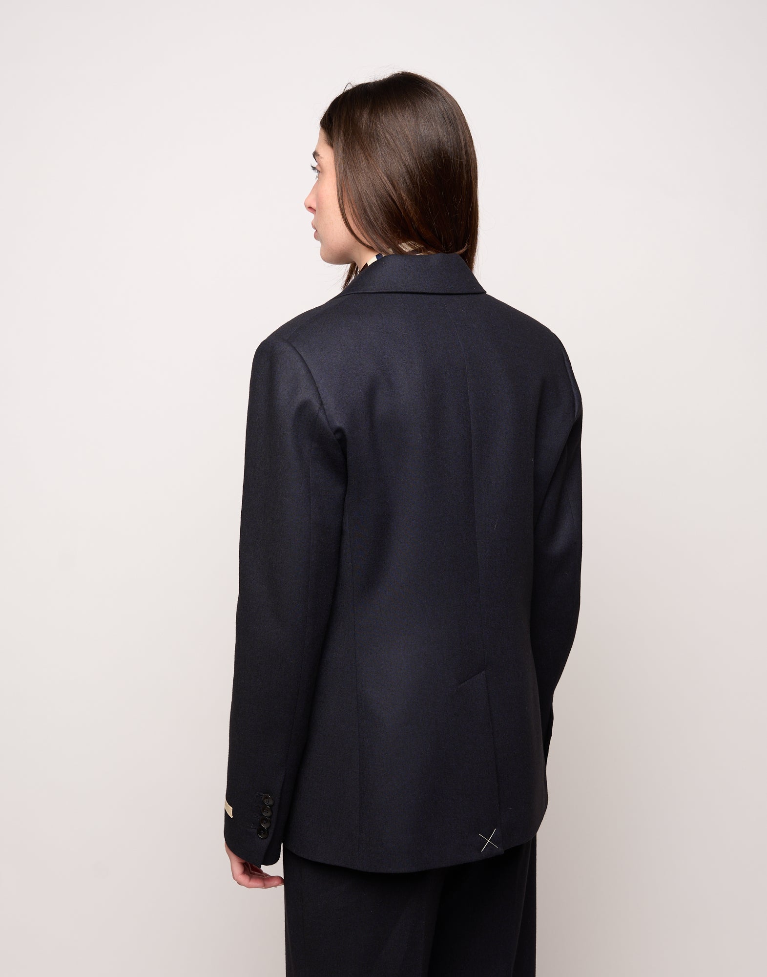 DOUUOD Giacca Monopetto in Flanella Stretch Blu Abisso