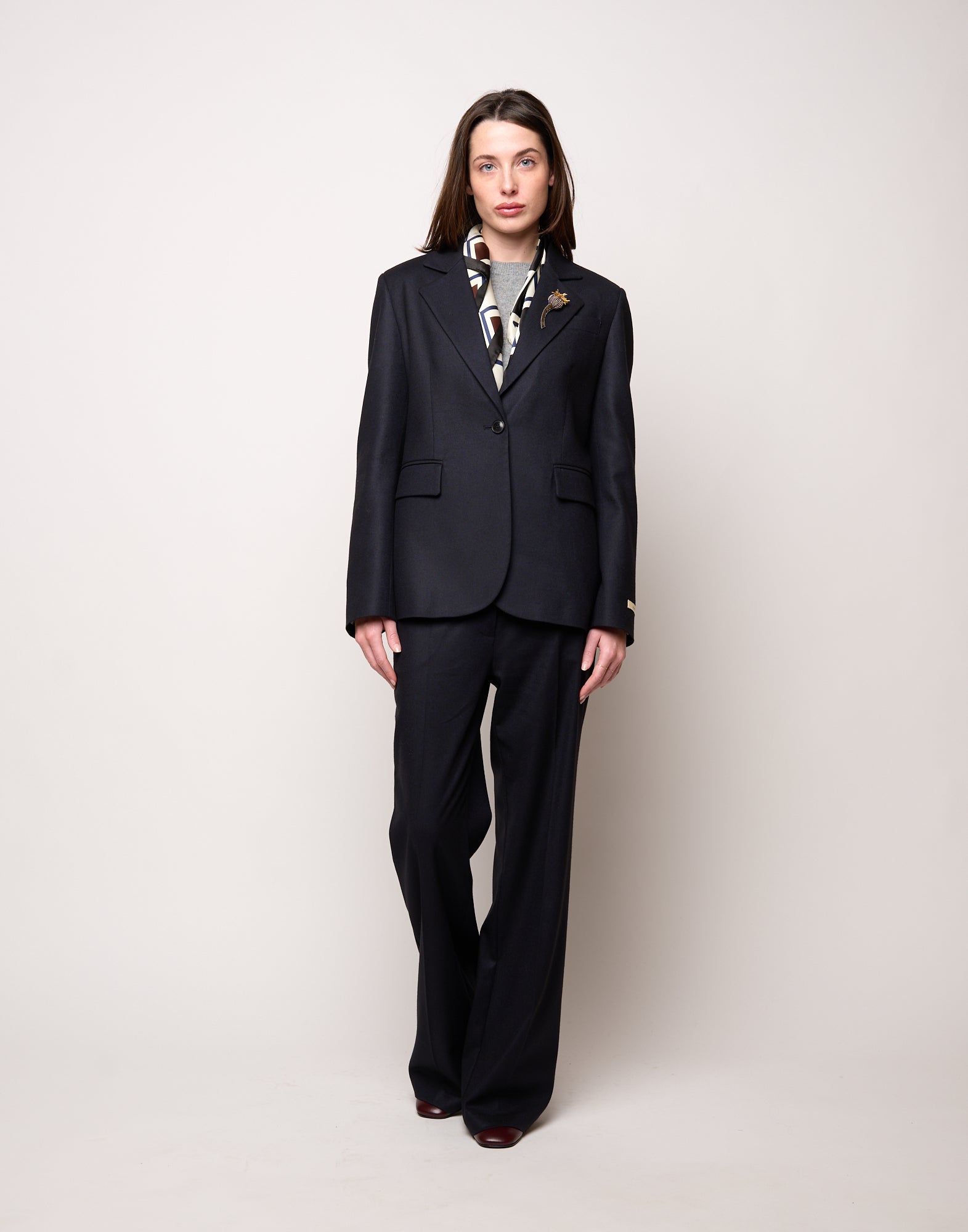 DOUUOD Giacca Monopetto in Flanella Stretch Blu Abisso