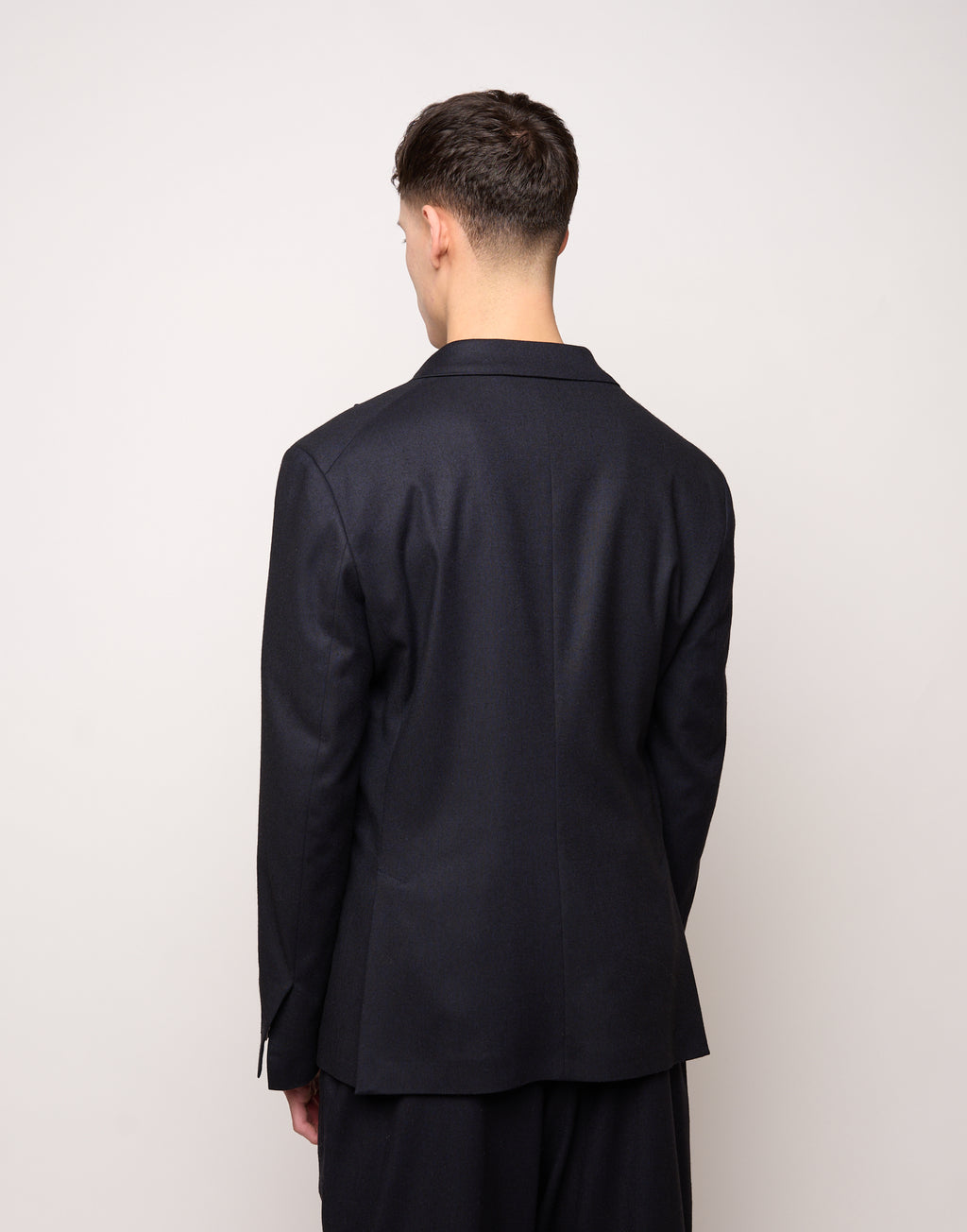 DOUUOD Giacca Monopetto Genderless in Flanella Stretch Blu Abisso