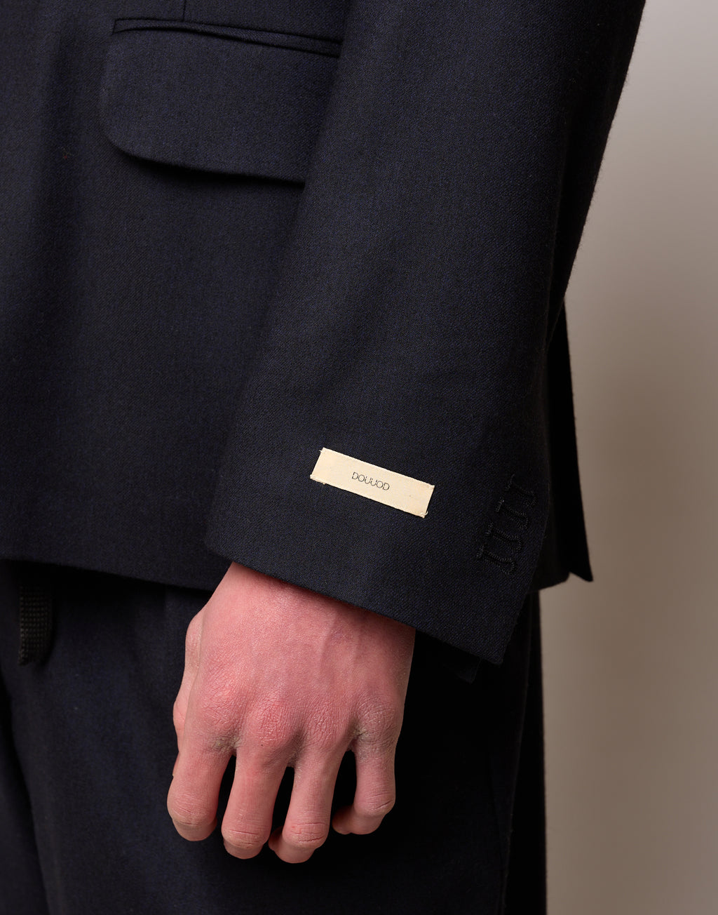 DOUUOD Giacca Monopetto Genderless in Flanella Stretch Blu Abisso
