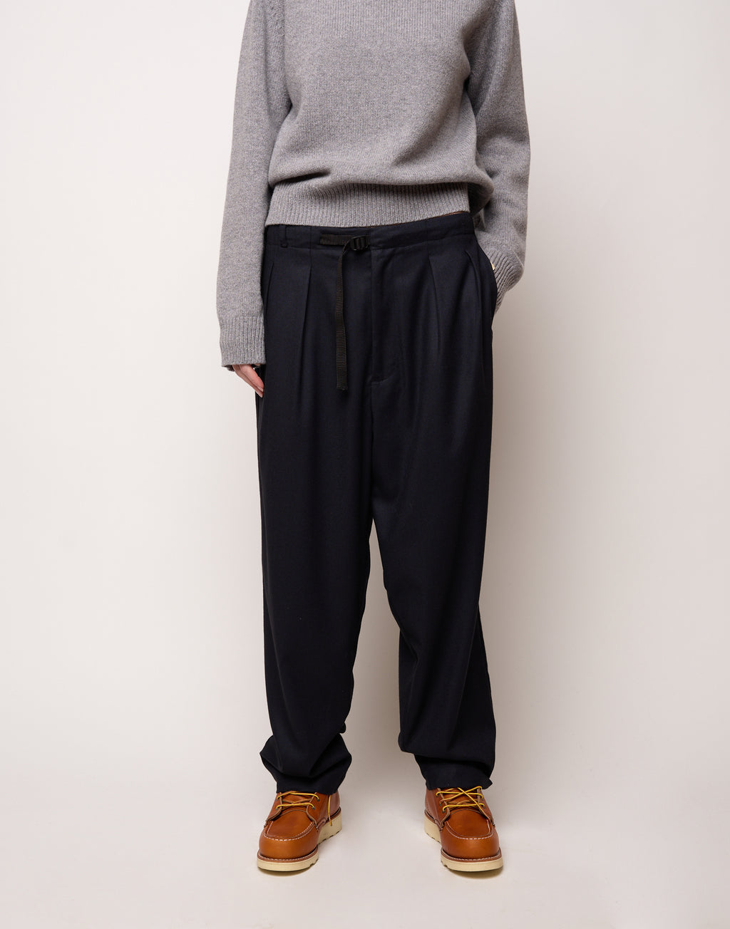 DOUUOD Pantalone Genderless con Cintura in Vita in Flanella Stretch Blu Abisso