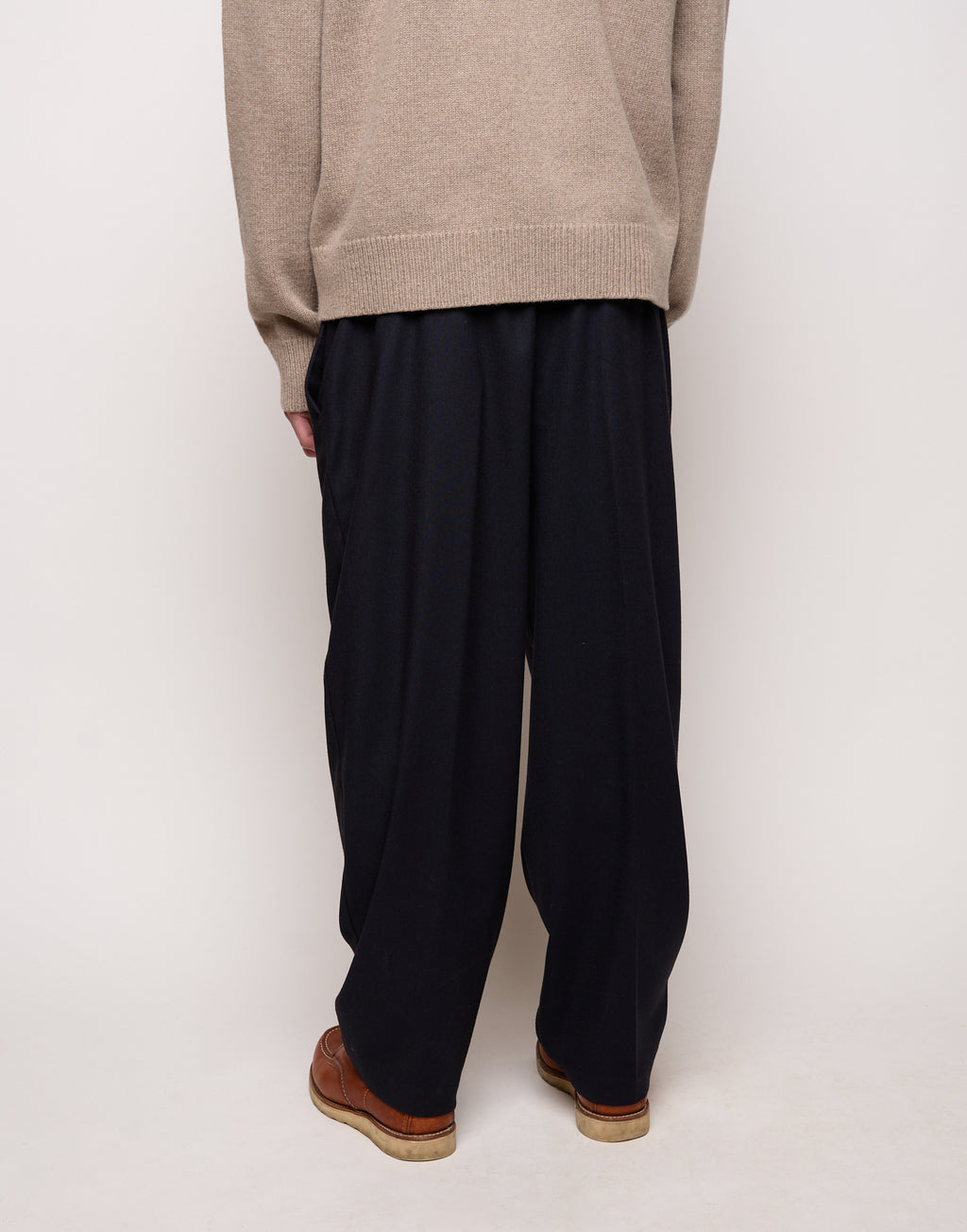 DOUUOD Pantalone Genderless con Cintura in Vita in Flanella Stretch Blu Abisso