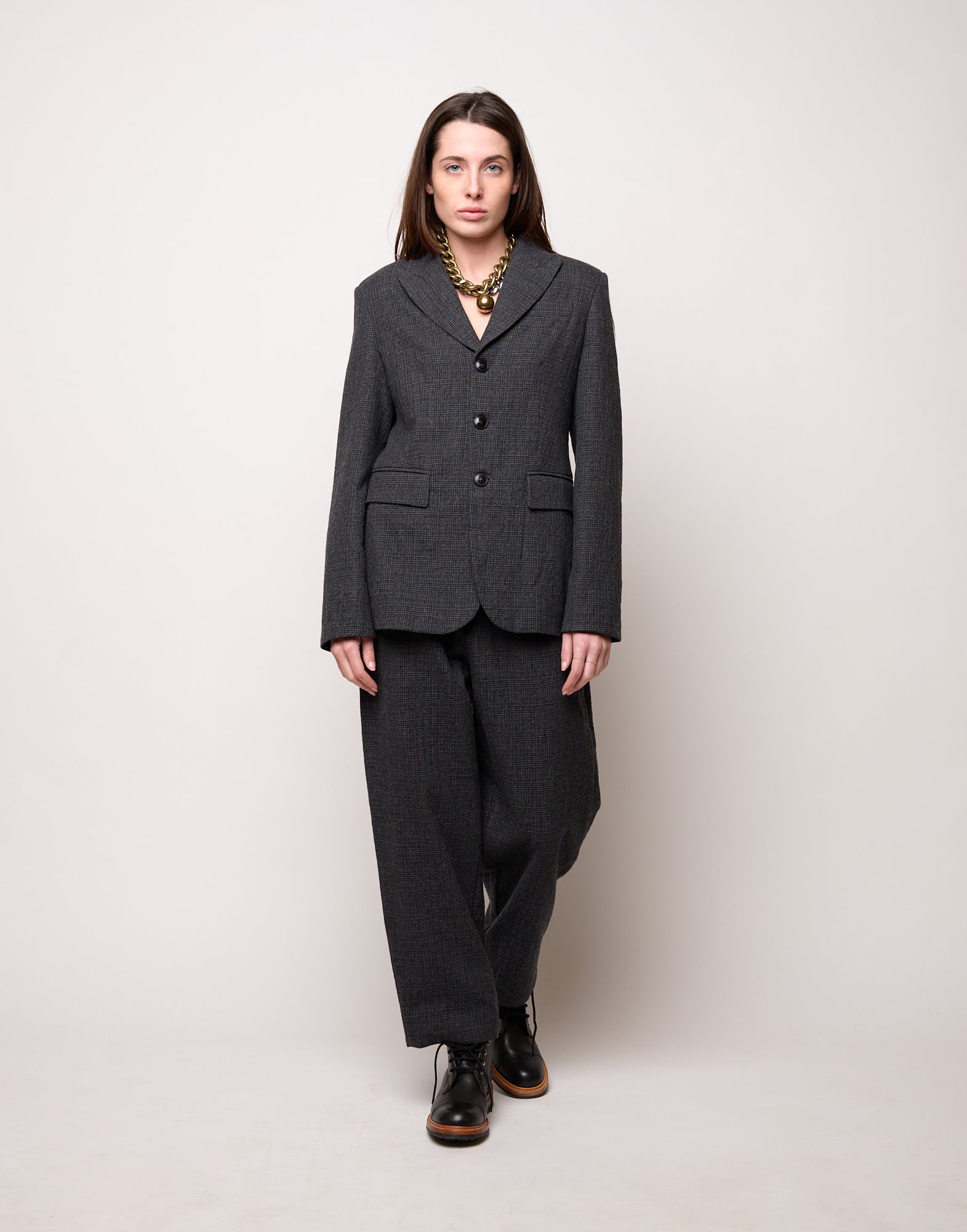 DOUUOD Giacca Monopetto in Micro Galles Underground