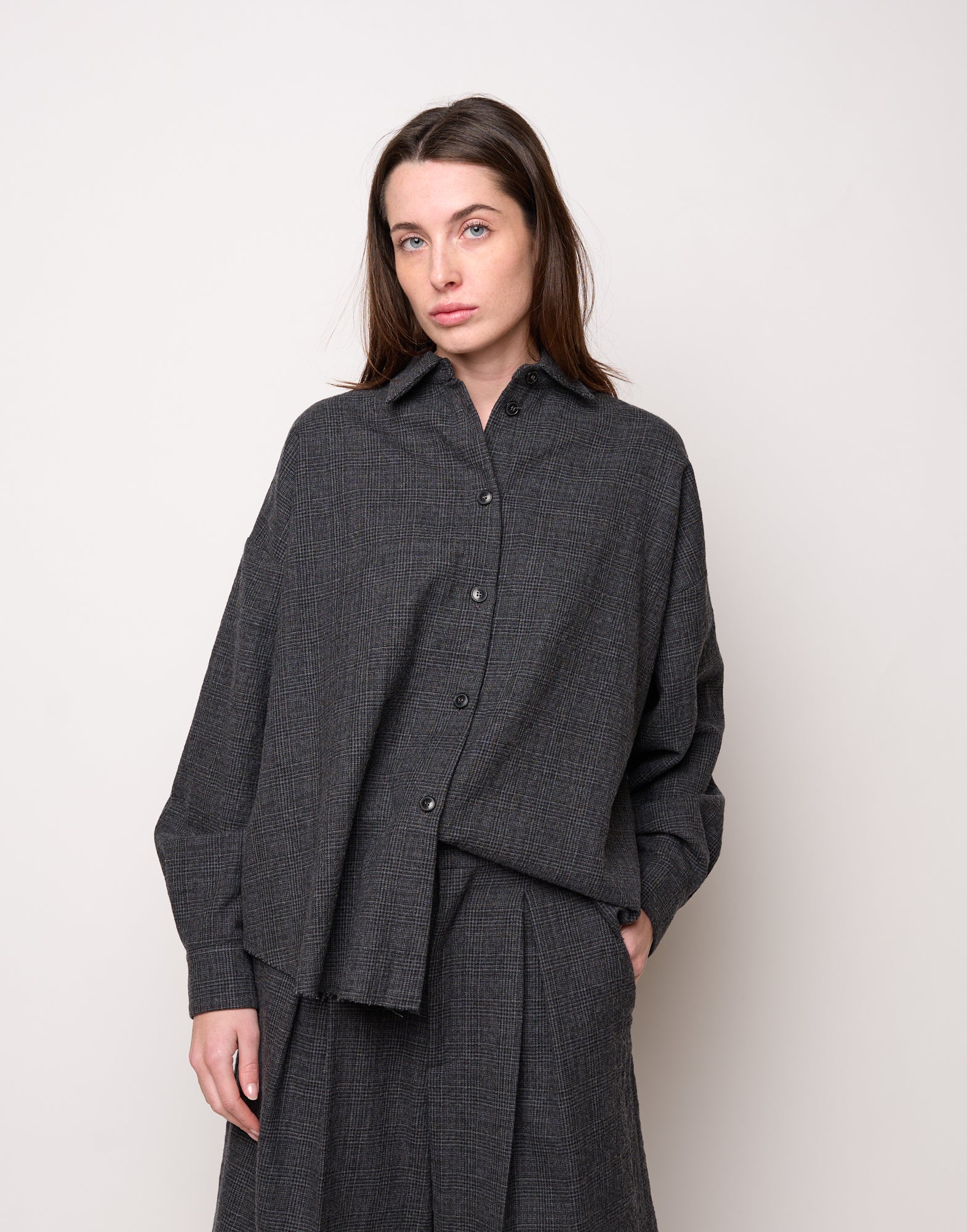 DOUUOD Camicia Ampia in Micro Galles Underground