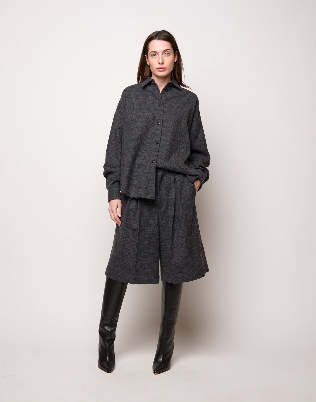 DOUUOD Camicia Ampia in Micro Galles Underground