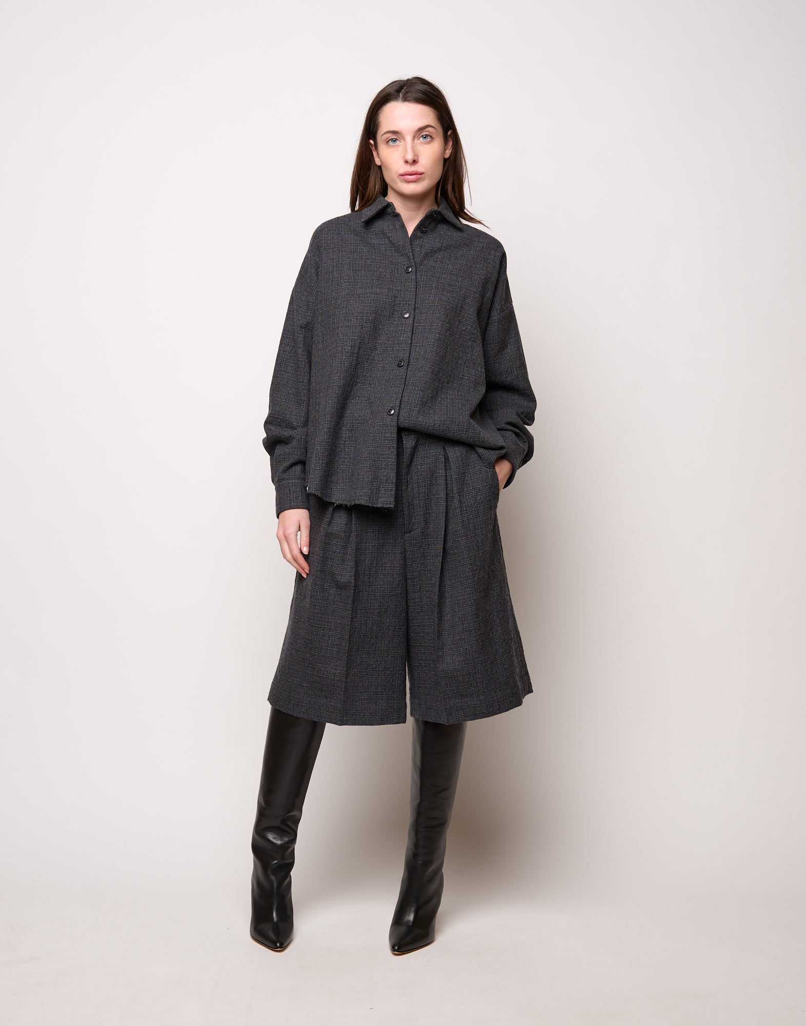 DOUUOD Camicia Ampia in Micro Galles Underground
