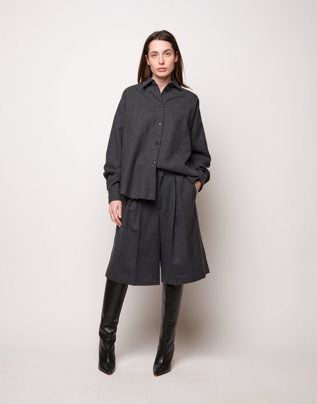 DOUUOD Camicia Ampia in Micro Galles Underground