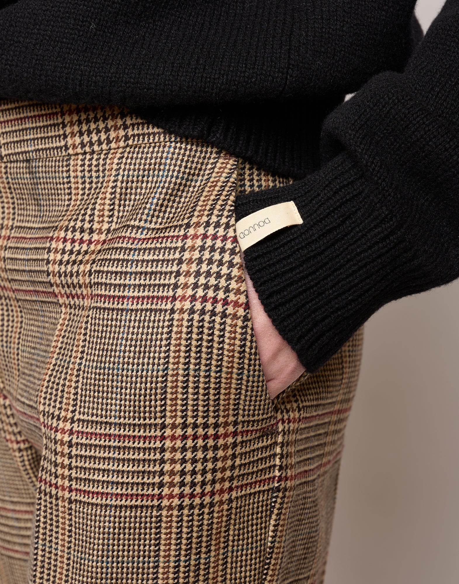 DOUUOD Pantalone a Sigaretta in Principe di Galles