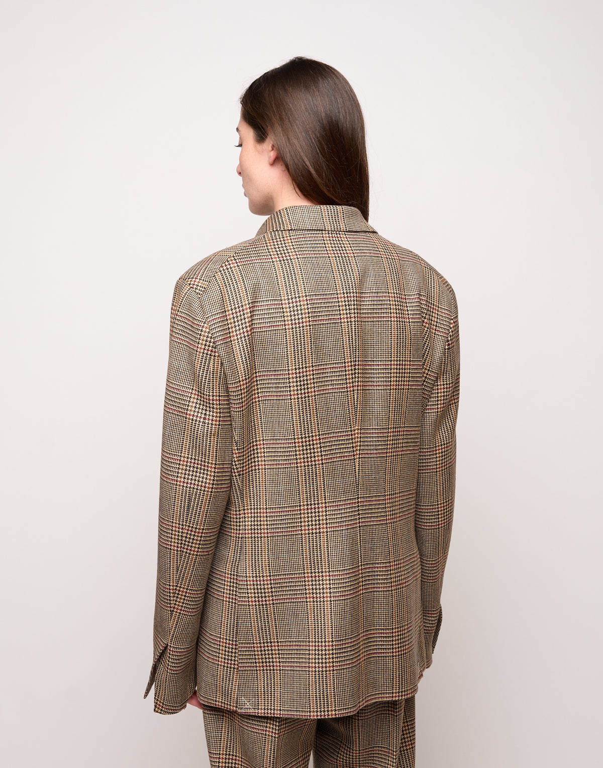 DOUUOD Veste genderless simple boutonnage en Prince de Galles
