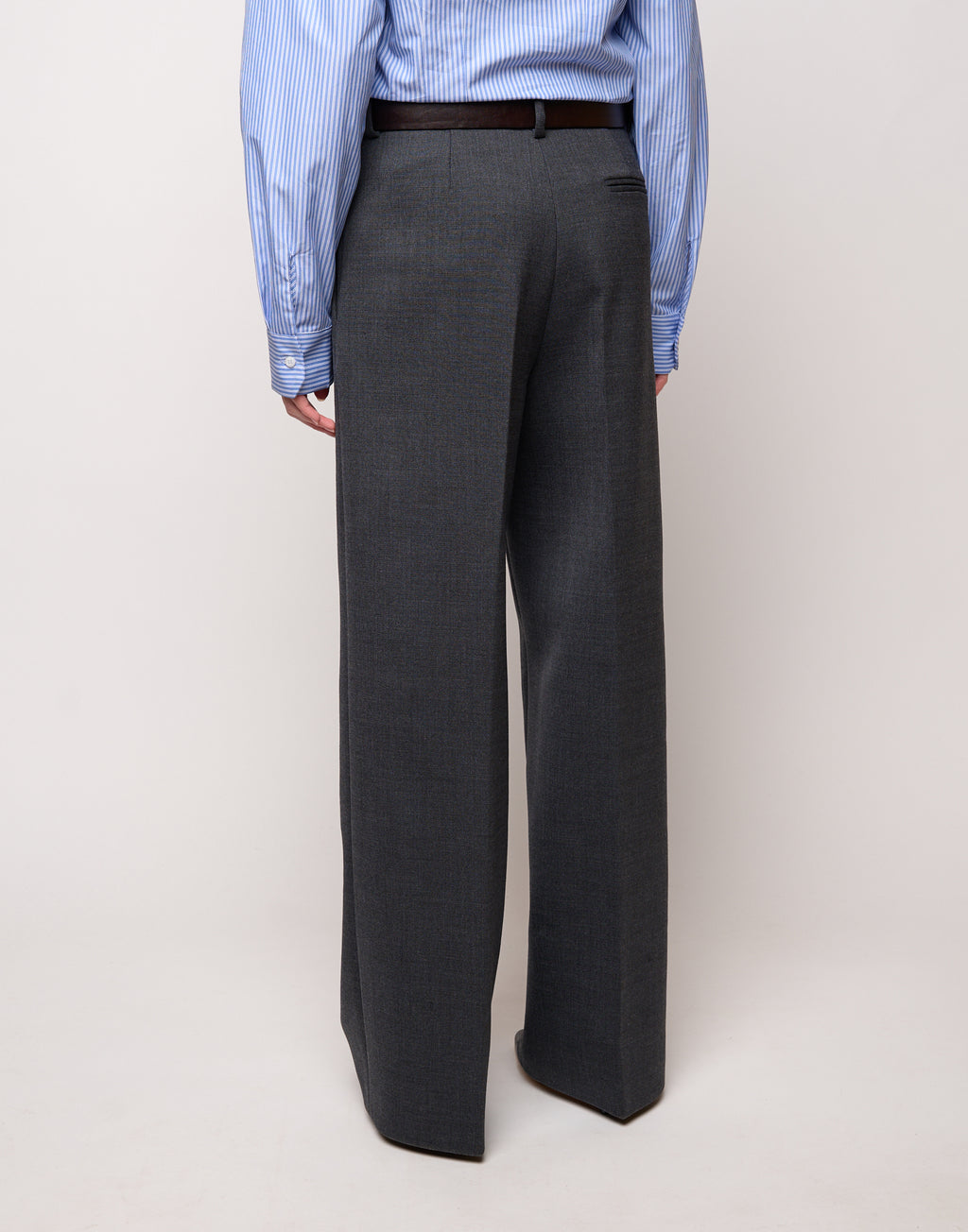 DOUUOD Pantalone Maschile a Gamba Larga in Doppio Twill Stretch Antracite