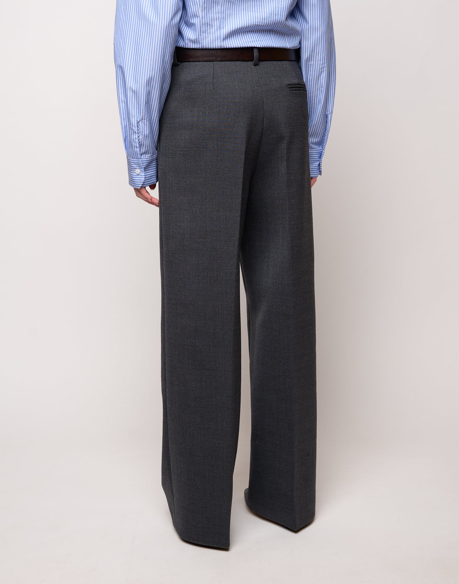 DOUUOD Pantalone Maschile a Gamba Larga in Doppio Twill Stretch Antracite