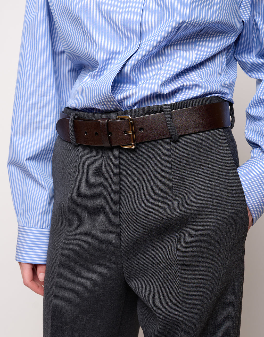 DOUUOD Pantalone Maschile a Gamba Larga in Doppio Twill Stretch Antracite