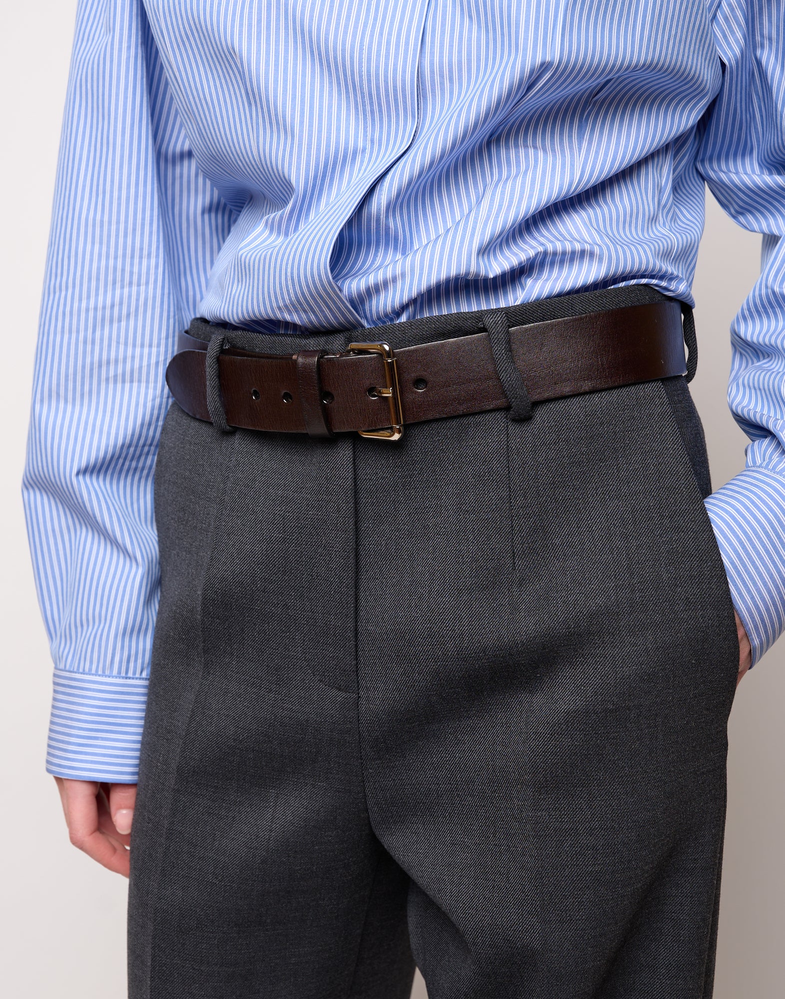 DOUUOD Pantalone Maschile a Gamba Larga in Doppio Twill Stretch Antracite