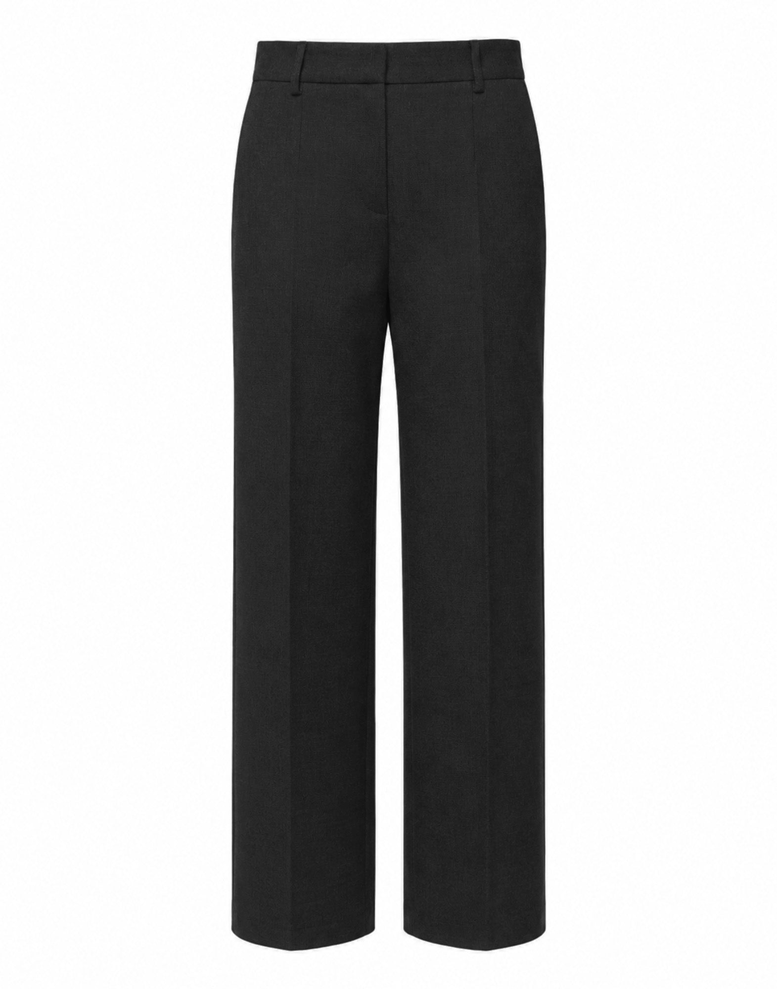 DOUUOD Pantalone Maschile a Gamba Larga in Doppio Twill Stretch Nero