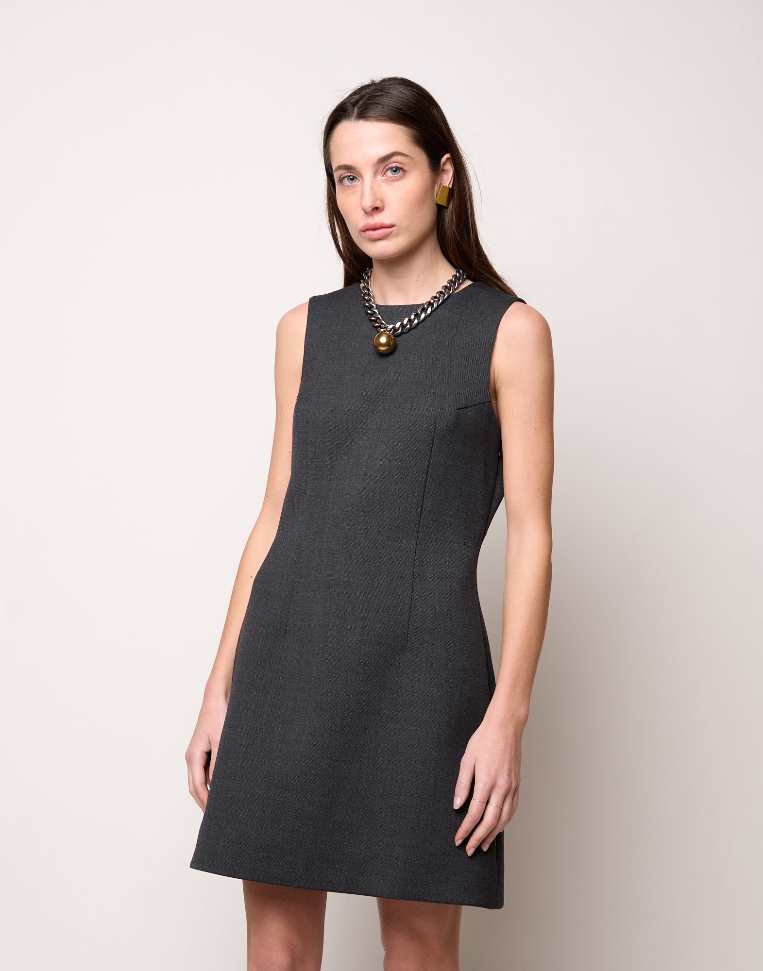 DOUUOD Mini Abito Aderente con Schiena Nuda e Fiocco Antracite