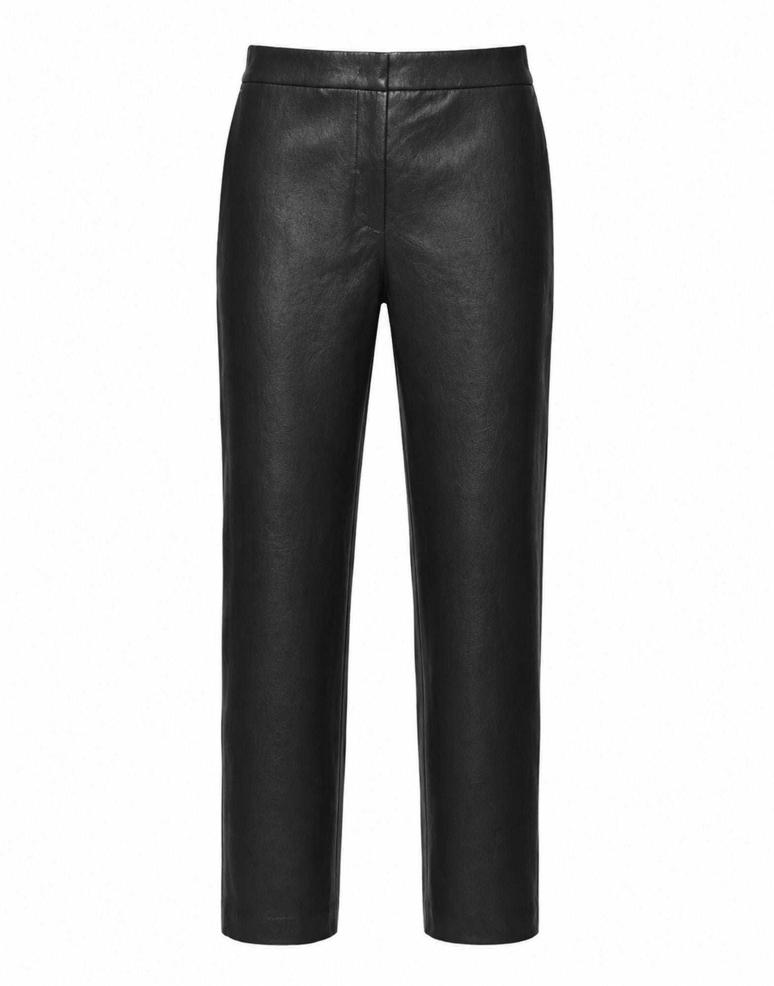 DOUUOD Pantalone a Sigaretta in Ecopelle Old Nero